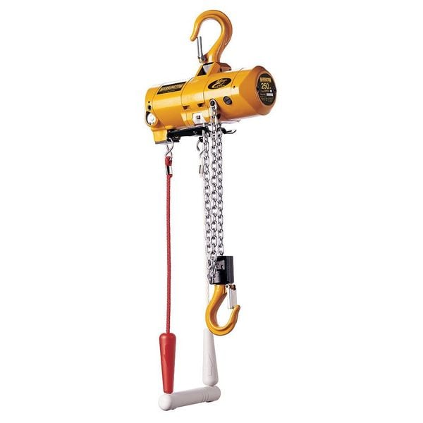 Harrington Air Chain Hoist, 250 lb. Cap., 10 ft. Lift AH250C10 Zoro