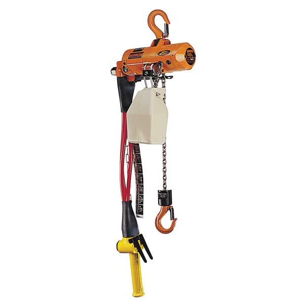 Harrington Air Chain Hoist, 500 lb. Cap., 10 ft. Lift AH500P10 Zoro