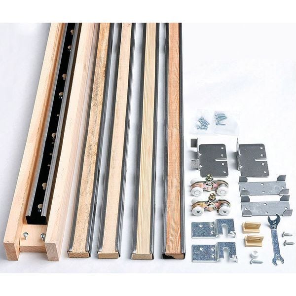 John Sterling Pocket Door Hardware Set, Mill, 72"L x 15/16"W RPKF150