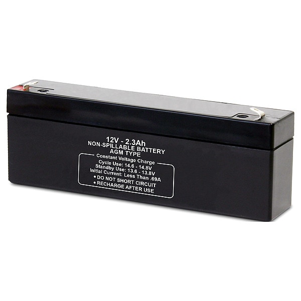 Zoro Select Battery, Sealed Lead Acid, 2.3Ah, Faston 5EFF8
