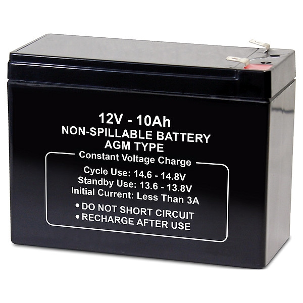 Zoro Select Battery, Sealed Lead Acid, 12V, 10Ah, Faston 5EFH0 - main