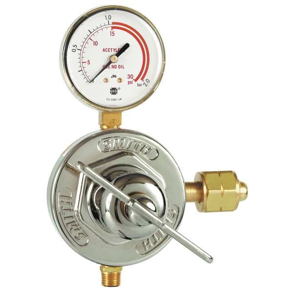 Smith Equipment Gas Regulator, Single Stage, 7/8"-14 C LH, 15 psi, Use With: Acetylene 46-15