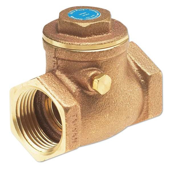 Milwaukee Valve 1" Threaded Low Lead Bronze Swing Check Valve UP509 1