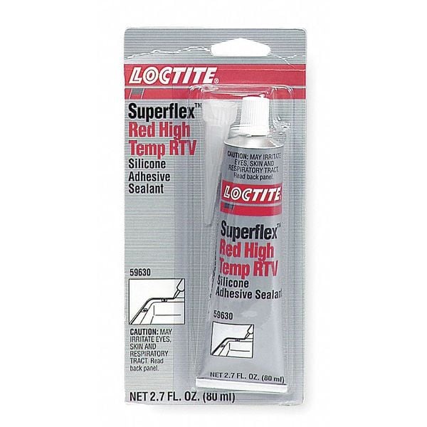 Loctite High Temp. Gasket Sealant, 80 mL, Red, Temp Range 75 to 600