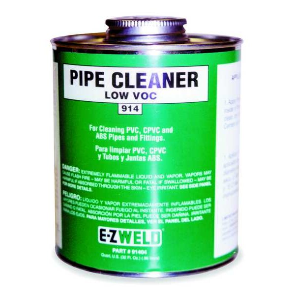 Ez Weld 21402 4.91 Cleaner, 8 Oz, Clear, PVC, CPVC, ABS