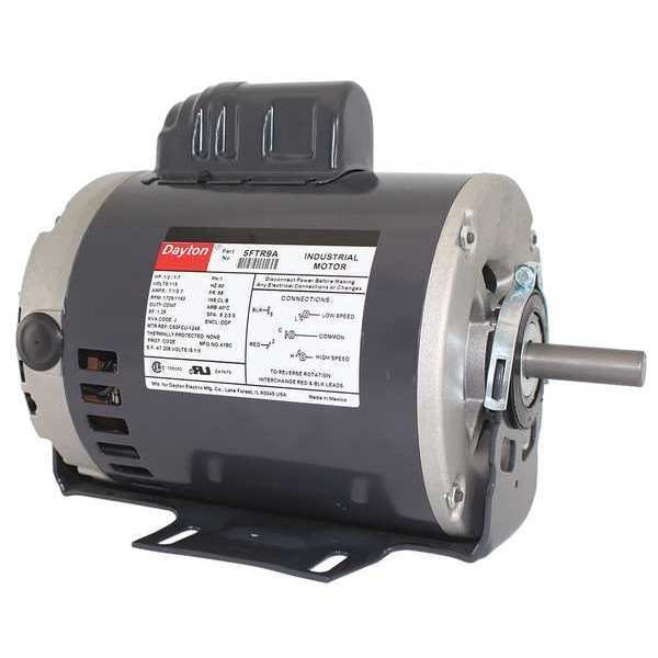 Dayton Capacitor-Start General Purpose Motor, 1/2 hp, 1/7 hp