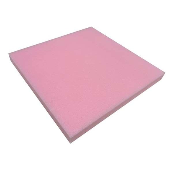 Zoro Select Foam Sheet, Open Cell, 36 in W, 36 in L, 1/2 in Thick, Pink 5GDC1