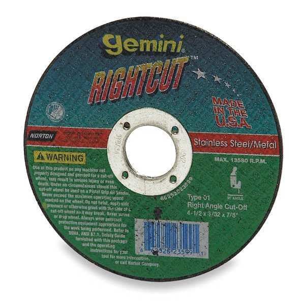 Norton Abrasives Gemini RightCut A AO Type 01/41 Right Angle CutOff