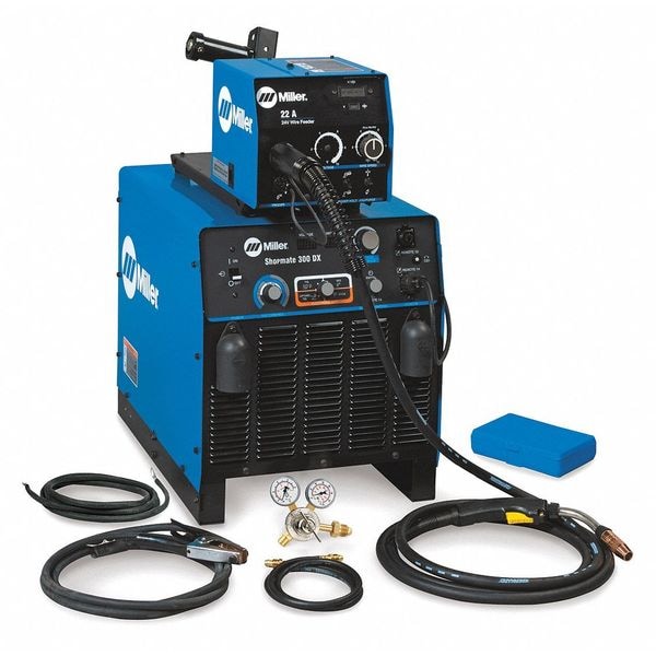 Miller Electric Multiprocess Welder, Shopmate 300DX w/MIG Pkg., Phase 1 ...