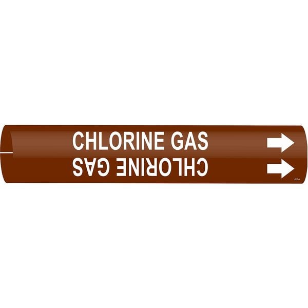 Brady Pipe MarkeChlorine Gas, B1-1/2to2-3/8 In 4311-B