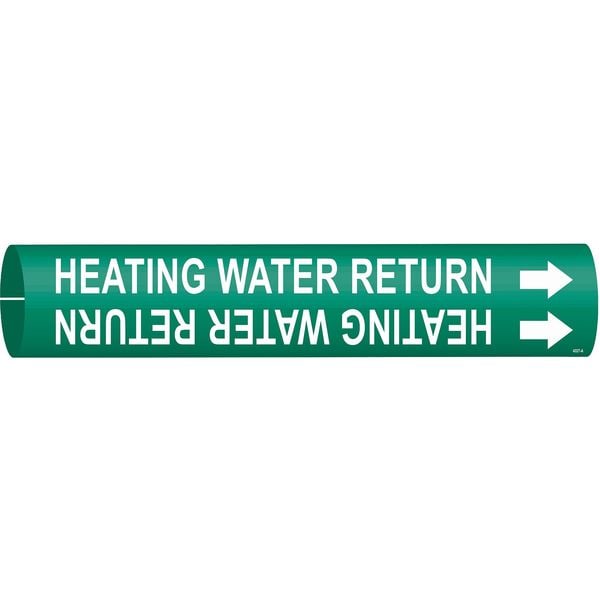 Brady Pipe Marker, Heating Water Return, Green, 4327-B 4327-B