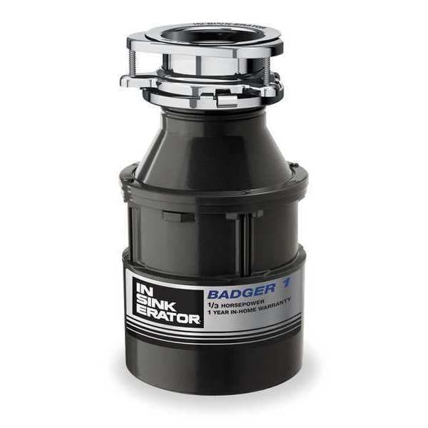 In-Sink-Erator Garbage Disposal, Badger 1, 1/3 HP BADGER 1