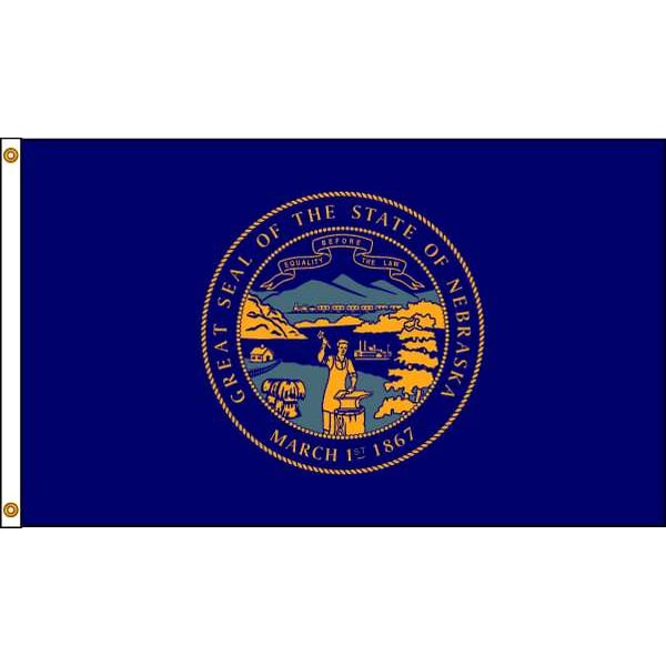 Nylglo Nebraska Flag, 4x6 Ft, Nylon 143270