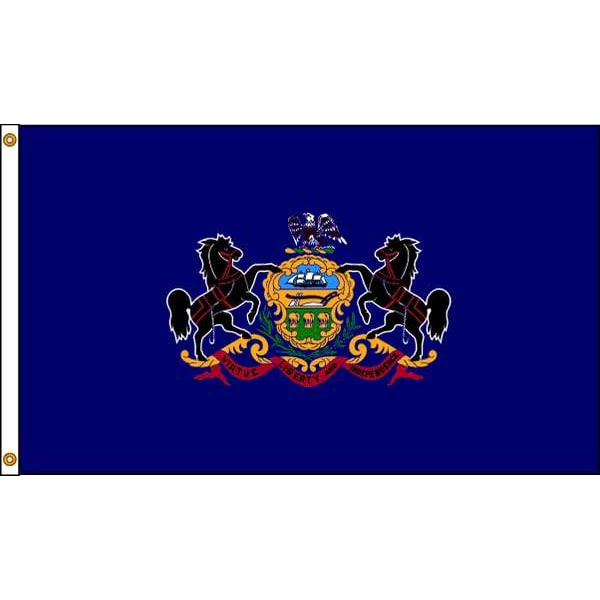 Nylglo Pennsylvania Flag, 4x6 Ft, Nylon 14670