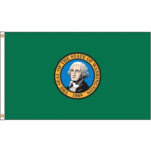 Nylglo Washington Flag, 4x6 Ft, Nylon 145770