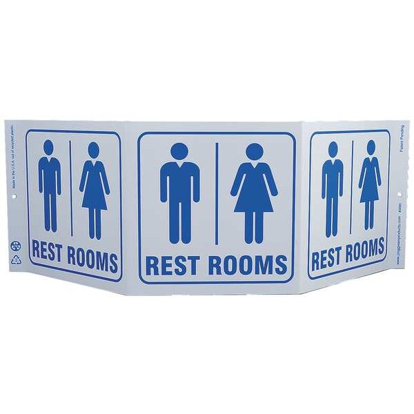 Zing Restroom Sign, Plastic, English 3060