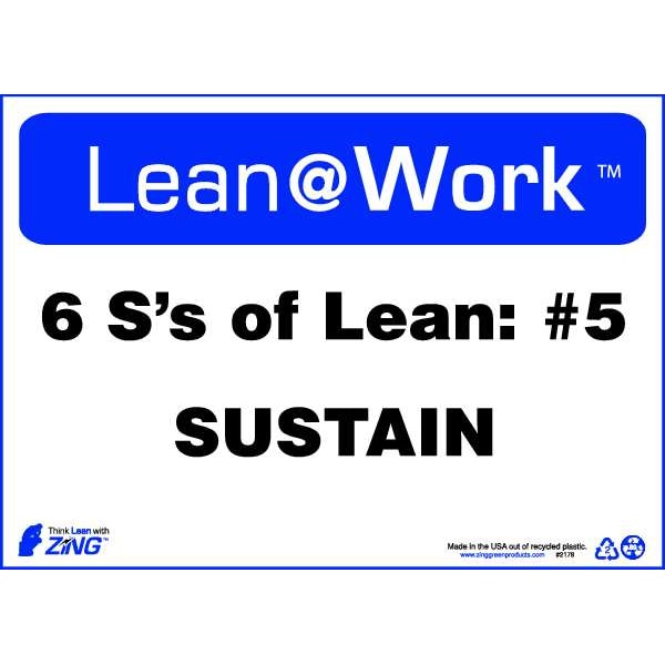 Zing Lean Processes Sign, 10 x 14In, ENG, Text, 2178 2178