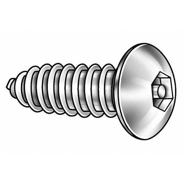 Tamper-Pruf Screw 3/4 in Torx Button Tamper Resistant Screw, 18-8 Stainless Steel, Plain Finish, 25 PK 31400