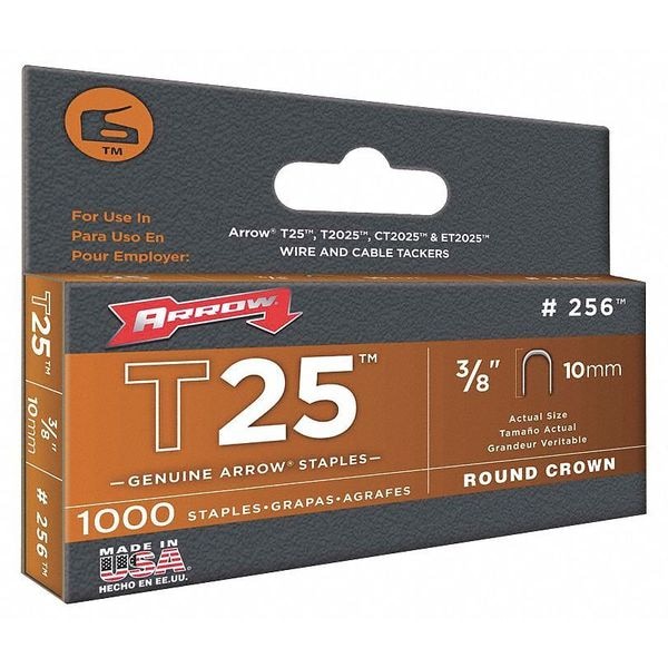 ARROW FASTENER T25 3/8" x 1/4" Cable Staples ga, Galvanized Steel