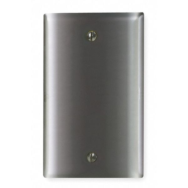 Hubbell Blank Box Mount Wall Plates, Number of Gangs: 1 Steel, Chrome Finish, Gray SCH13