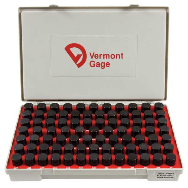 Vermont Gage Pin Gage Set, Minus, 0.9171.000 In, Black 901201000 Zoro