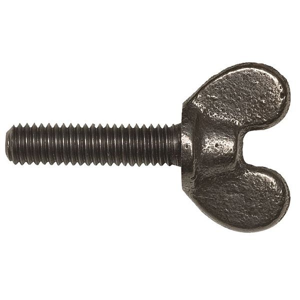 Zoro Select Thumb Screw, 1/4"-20 Thread Size, Wing, Plain Iron, 13/16 in Head Ht, 3 in Lg, 25 PK 1-CDT-02-M7-