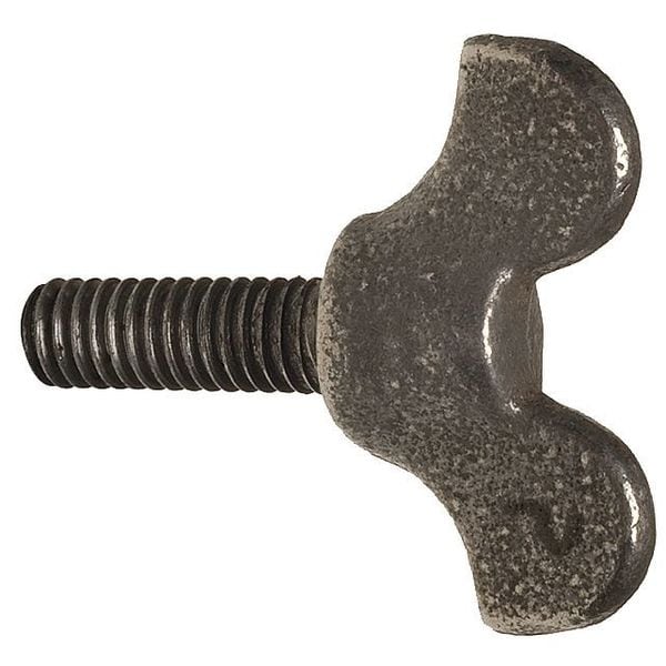 Zoro Select Thumb Screw, 1/4"-20 Thread Size, Wing, Plain Iron, 5/8 in Head Ht, 1 1/2 in Lg, 25 PK 1-CDP-10-M7-