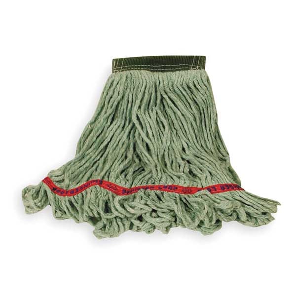 Rubbermaid Commercial 5 in String Wet Mop, 22 oz Dry Wt, Side Gate Connection, Looped-End, Green, Cotton/Rayon/Polyester FGC15206GR00