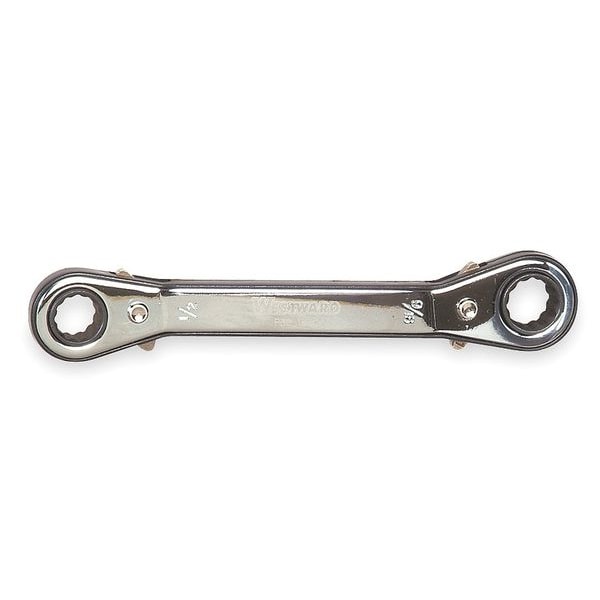 Westward Ratcheting Box Wrench, Double Box End 5MX67