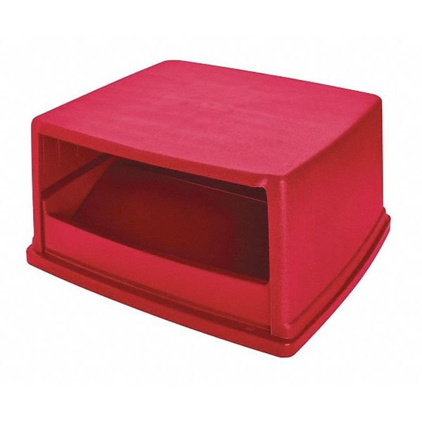 Rubbermaid 56 gal Canopy with Push Door Hooded Top without Doors, 23 in W/Dia, Red, Resin, 2 Openings FG256X00RED