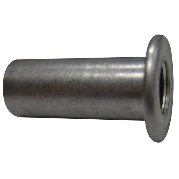 Zoro Select Rivet Nut, 1/4"-20 Thread Size, 0.475 in Flange Dia., 0.75 in L, Steel, 40 PK U69136.025.0200 - main
