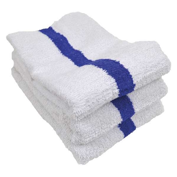 R & R Textile Pool Towel, 22x44 In., Striped, PK12 62270 | Zoro