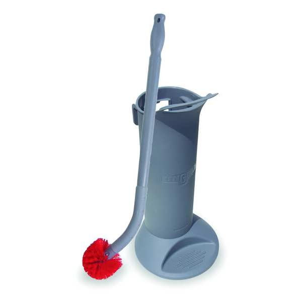 Unger 5 in W Toilet Brush with Caddy, 24 in L Handle, 2 in L Brush, Red