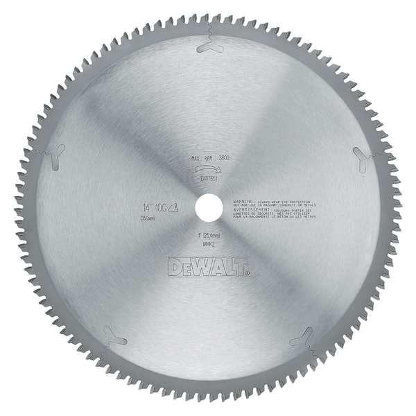 Dewalt 14" 100T UltraFine Crosscuts Table Saw Thin Kerf DW7651 Zoro