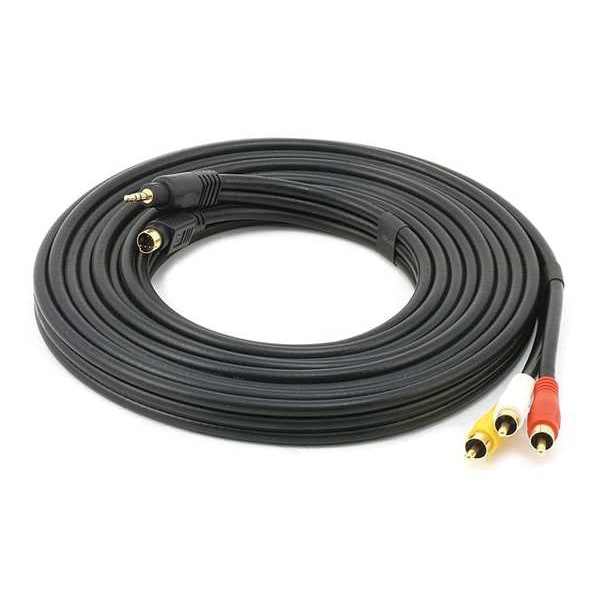 Monoprice S-Video/3.5mm to RCA Conv Cable, 15 ft. 2416A-10/CERT