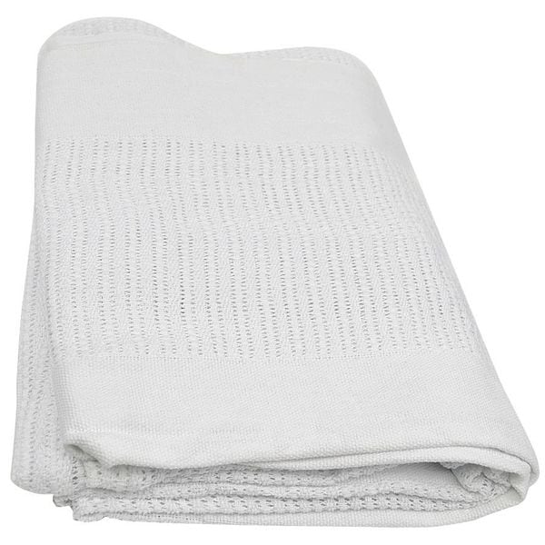 R & R Textile Thermal Blanket, Twin, 66x90 In., White X51000 Zoro