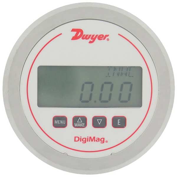 Dwyer Instruments Digital Differential Pressure Gauge, Plastic, Light
