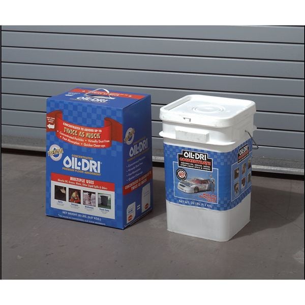 Oil-Dri Loose Absorbent, 2 Gallon Volume Absorbed per Package, 20 lb Weight  Pail, Not Scented I05000G-G60