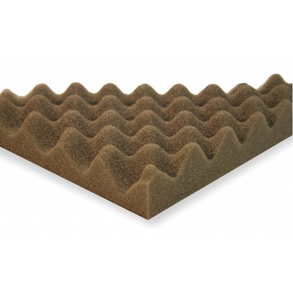 Sound Seal Acoustic Foam, Convoluted, Gray, 1in, PK4 CF1