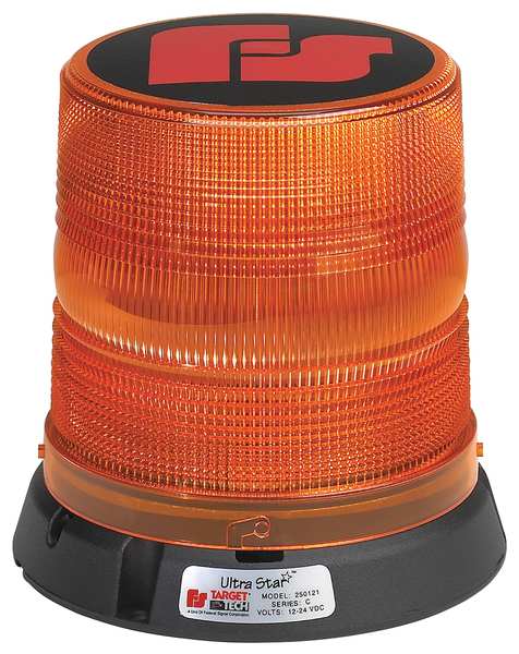 Federal Signal Strobe Light, Perm/Pipe Mt., 6-1/2In, Amber 250121-02