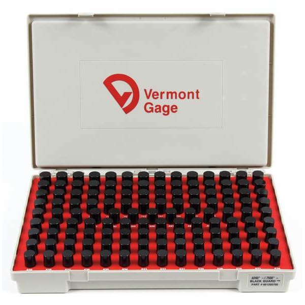 Vermont Gage Pin Gage Set, Minus, 0.6260.750 In, Black 901200700 Zoro
