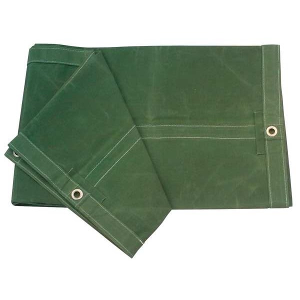 Zoro Select Tarp, 4 x 12 ft, 30 mil, Cotton Canvas, Heavy Duty, Olive Green, Mildew Resistant, UV Resistant 5WTT8