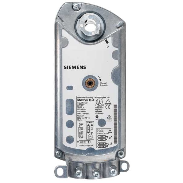 Siemens Electric Actuator, 53 in.-lb., 0 to 140F GND221.1U