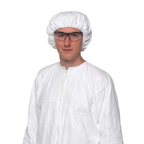 Dupont Bouffant Cap, Tyvek(R) IsoClean(R), 21.5 in Dia., White, UN, 250 PK IC729SWH0002500C - main
