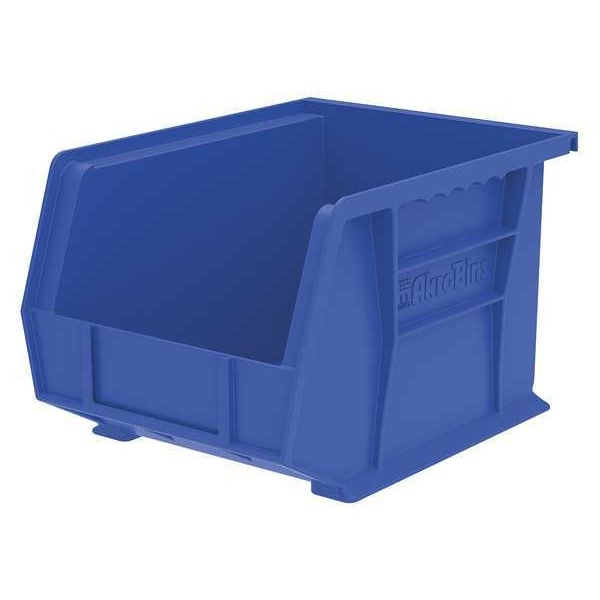 Akro-Mils Hang & Stack Storage Bin, Blue, Plastic, 10 7/8 in L x 8 1/4 in W x 7 in H, 50 lb Load Capacity 30239BLUE