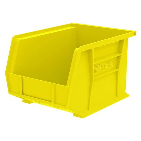 Akro-Mils Hang & Stack Storage Bin, Yellow, Plastic, 10 7/8 in L x 8 1/4 in W x 7 in H, 50 lb Load Capacity 30239YELLO