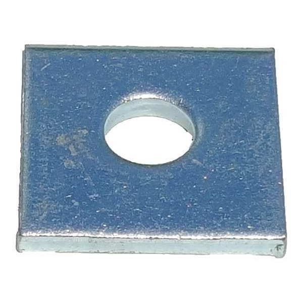 Zoro Select Channel Square Washer, 3/8 In, Silver, PK25 V500 3/8EG