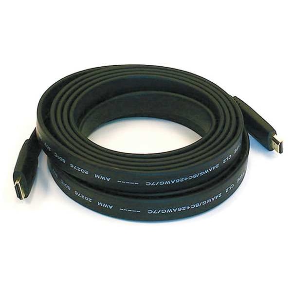 Monoprice Flat HDMI Cable, High Speed, Black, 15 ft. 4160