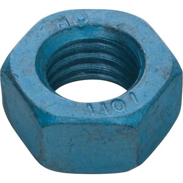 Metric Blue Hex Nut, M8-1.25, Alloy Steel, Class 10, Blue
