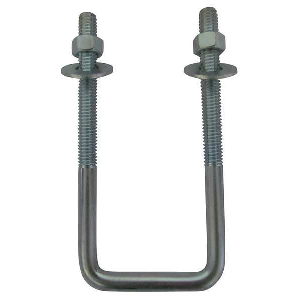 Zoro Select Square U-Bolt, 3/8